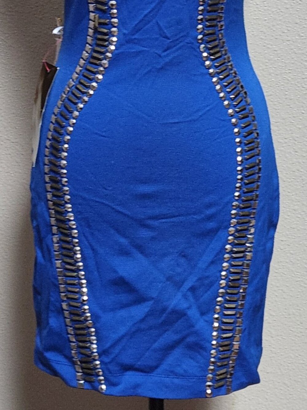 BEBE Racerback Embellished Blue Dress - Small - NEW NWT - Picture 3 of 6